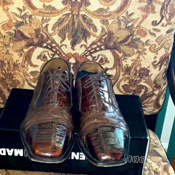 Genuine Crocodile & Ostrich Belvedere Mens shoe Size 13 - Picture 2 of 14